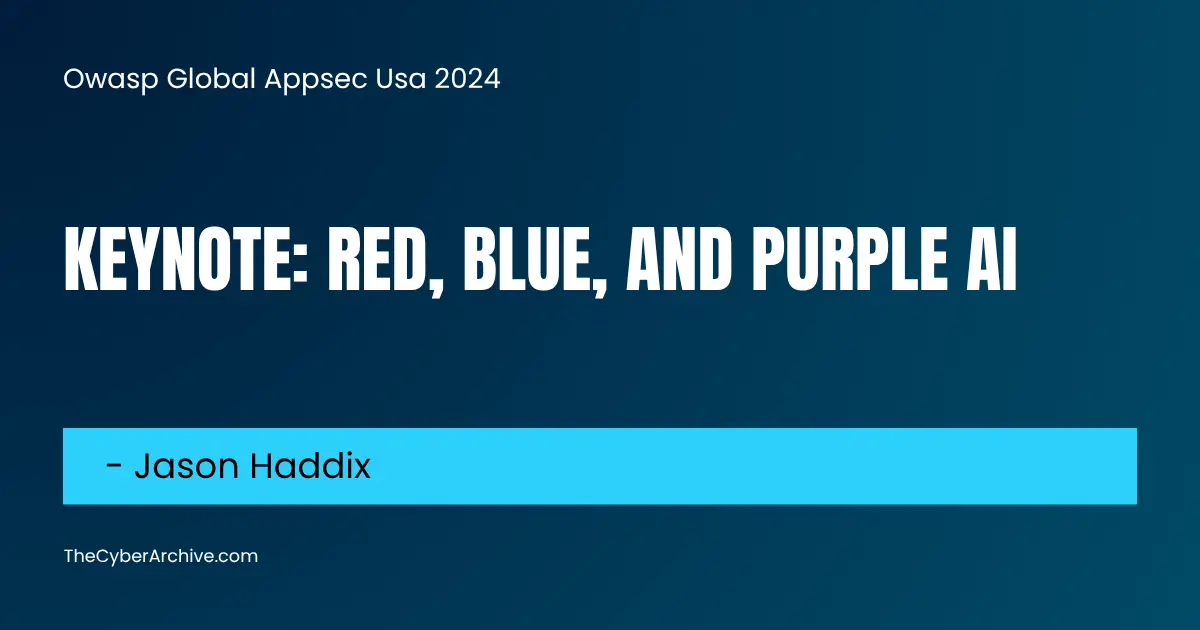 Keynote: Red, Blue, and Purple AI